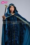  TDN0904 Trang Phục Nữ Hoàng Trung Cổ Váy Quý Tộc Châu Âu Xanh 