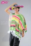  TDN0909 Trang Phục Hoá Trang Mexico Áo Sọc Nhiều Màu Nam - Xanh 