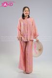  TBC1501 Set Bà Ba Chất Liệu Tơ Tencel Đính Cúc Mở - Hồng 
