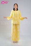  TBC0301 Set Bà Ba Chất Liệu Tơ Tencel Đính Cúc Mở - Vàng 