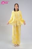  TBC0301 Set Bà Ba Chất Liệu Tơ Tencel Đính Cúc Mở - Vàng 