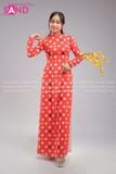  TAA0410 Áo Dài Đỏ Chấm Bi (Cô Ba Sài Gòn) 