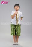  KNT0002 Trang Phục Khơ-Me (Thái Lan) Nam Trắng Xanh Lá - Trắng 