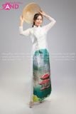  TAC0029 Áo Dài Nữ - Phong Cảnh Thủy Đình Tràng An 