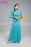  TAA0811 Áo Dài Xanh Biển Chấm Bi (Cô Ba Sài Gòn) 