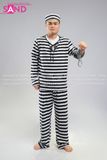  TDN0001 Trang Phục Cosplay Tù Nhân Kẻ Sọc Cho Nam – Đồ Hóa Trang Halloween 