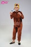  TDN1008 Trang Phục Hoá Trang Jumpsuit Gấu Hung Dữ - Nâu 