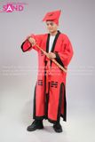  TDN0406 Trang Phục Hoá Trang Đạo Sĩ Mao Sơn Thái Cực Bát Quái - Đỏ 
