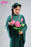  TCN0901 Cổ Phục Nguyễn Triều Nam - Áo Tấc Vải Linen Xanh Lá Đậm 