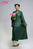  TCN0916 Áo Tấc Ngũ Thân Xanh Rêu - Dây Kéo 