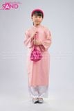  KAC1502 Áo Dài Tằm Óng 2 Tà Trẻ Em - Hồng (Size Cấp 1 & Mầm Non) 
