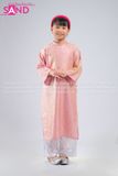  KAC1502 Áo Dài Tằm Óng 2 Tà Trẻ Em - Hồng (Size Cấp 1 & Mầm Non) 