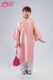  KAC1502 Áo Dài Tằm Óng 2 Tà Trẻ Em - Hồng (Size Cấp 1 & Mầm Non) 