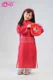  KAC0407 Áo Dài Thêu 4 Tà Trẻ Em - Đỏ (Size Mầm Non) 