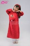 KAC0407 Áo Dài Thêu 4 Tà Trẻ Em - Đỏ (Size Mầm Non) 