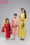  KAC0407 Áo Dài Thêu 4 Tà Trẻ Em - Đỏ (Size Mầm Non) 