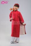  KAC0407 Áo Dài Thêu 4 Tà Trẻ Em - Đỏ (Size Cấp 1) 