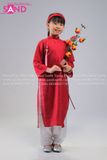  KAC0407 Áo Dài Thêu 4 Tà Trẻ Em - Đỏ (Size Cấp 1) 