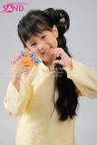  KAC0307 Áo Dài Tằm Óng 2 Tà Trẻ Em - Vàng (Size Mầm Non) 