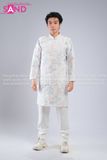  TAD0022 Áo Dài Nam Cách Tân Thêu Hoạ Tiết - Trắng 
