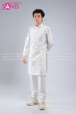  TAD0022 Áo Dài Nam Cách Tân Thêu Hoạ Tiết - Trắng 