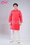 TAD0418 Áo Dài Nam  Cách Tân Thêu Hoạ Tiết - Đỏ 