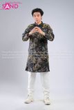  TAD0101 Áo Dài Nam  Cách Tân Thêu Hoạ Tiết - Đen 