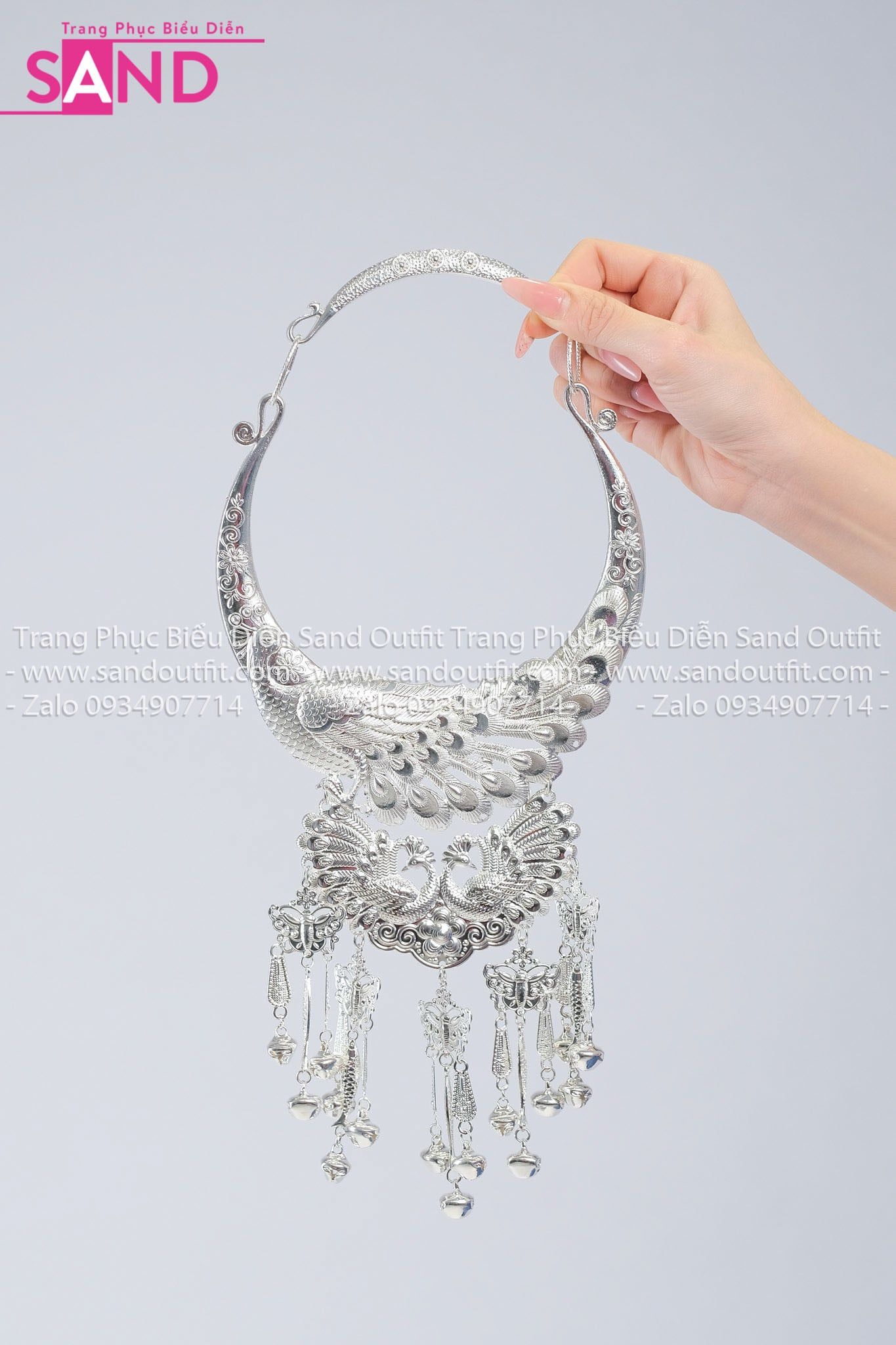  DPC0209 Vòng Cổ Bạc Dân Tộc Tua Rua Bạc 