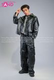  Outfit Phối Sẵn - (HAD0128 Áo Khoác Da Nam Khóa Kéo - Đen phối HQA0106 Quần Da Suông Túi Hộp Nam - Đen) 