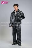  Outfit Phối Sẵn - (HAD0129 Áo Khoác Da Cá Sấu Túi Hộp Nam - Đen phối HQA0106 Quần Da Suông Túi Hộp Nam - Đen) 