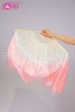  DQU1503 Quạt Lụa Lửng Loang Trắng Hồng Phấn 