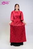  TAC0446 Áo Dài Thiết Kế Tay Lững - Màu Đỏ 