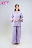 TBC0701 Set Bà Ba Chất Liệu Tơ Tencel Đính Cúc Mở - Tím 