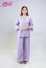  TBC0701 Set Bà Ba Chất Liệu Tơ Tencel Đính Cúc Mở - Tím 