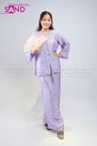  TBC0701 Set Bà Ba Chất Liệu Tơ Tencel Đính Cúc Mở - Tím 