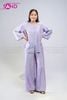  TBC0701 Set Bà Ba Chất Liệu Tơ Tencel Đính Cúc Mở - Tím 