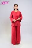  TBC0402 Set Bà Ba Chất Liệu Tơ Tencel Đính Cúc Mở - Đỏ 