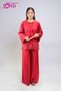  TBC0402 Set Bà Ba Chất Liệu Tơ Tencel Đính Cúc Mở - Đỏ 