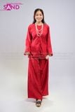  TBC0402 Set Bà Ba Chất Liệu Tơ Tencel Đính Cúc Mở - Đỏ 