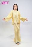  TBC0302 Set Bà Ba Chất Liệu Tơ Tencel Đính Cúc Mở - Vàng Đồng 