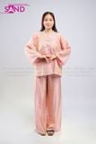  TBC1502 Set Bà Ba Chất Liệu Tơ Tencel Đính Cúc Mở - Hồng Phấn 
