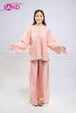  TBC1502 Set Bà Ba Chất Liệu Tơ Tencel Đính Cúc Mở - Hồng Phấn 