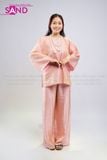  TBC1502 Set Bà Ba Chất Liệu Tơ Tencel Đính Cúc Mở - Hồng Phấn 
