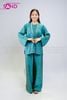  TBC0902 Set Bà Ba Chất Liệu Tơ Tencel Đính Cúc Mở - Xanh Ngọc 