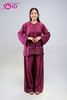  TBC0401 Set Bà Ba Chất Liệu Tơ Tencel Đính Cúc Mở - Đỏ Mận 