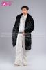 Outfit Phối Sẵn - (HAF0104 Áo Lông Form Dài - Đen phối HAN0001 Áo Thun Nam Dài Tay Phối Lưới Màu Trắng - HQN0002 Quần Dài Nắp Ngang Trắng Túi Hộp Phối Dây ) 