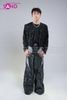  OUTFIT PHỐI SẴN (HAM0108 Áo Khoác Kim Sa Tua Rua Đen Nam phối HQB0106 Quần Jean Ống Rộng Phối Túi Xám Đen) 