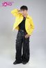  OUTFIT PHỐI SẴN (HAD0301 Áo Khoác Da Khóa Kéo Nam Vàng phối HQB0104 Quần Jean Ống Rộng Dáng Suông Nhiều Túi Khóa Kéo - Đen) 
