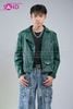  OUTFIT PHỐI SẴN (HAD0904 Áo Khoác Da Xanh Cổ Vịt phối HQB0821 Quần Jean Ống Rộng Dáng Suông Nhiều Túi Khóa Kéo -  Xanh Nhạt) 
