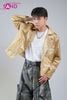  OUTFIT PHỐI SẴN (HAD0303 Áo Khoác Da Vàng Đồng phối HQB0107 Quần Jean Ống Cong Phối Túi -  Đen) 